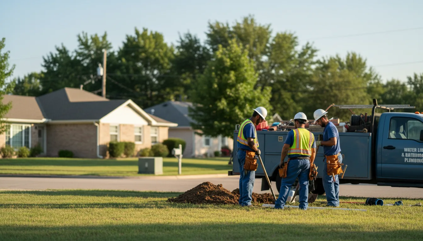 Residential water line and bathroom plumbing service in State Farm, VA